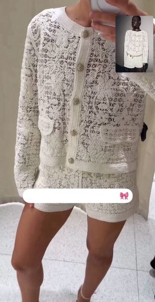 Chaqueta blanca Crochet Zara