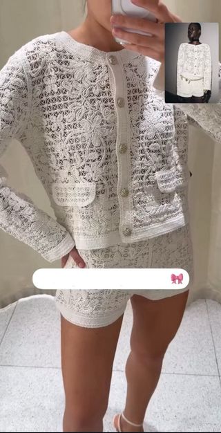 Chaqueta blanca Crochet Zara