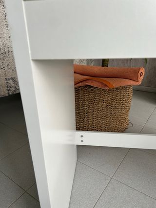 Mesa escritorio cristal y madera