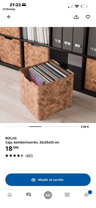 Cesta de bambú IKEA BULLIG 32x35x33 cm