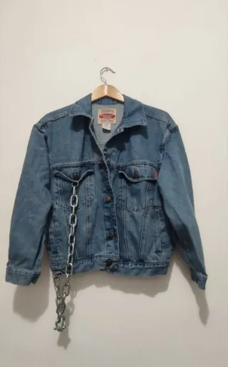 Giacca Denim Punk Teschio Dipinta a mano