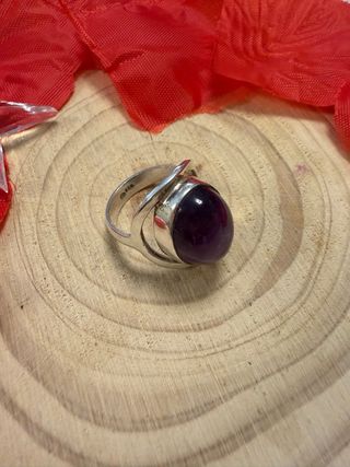 Anillo Plata 925 Amatista Ovalada