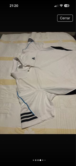 Polo Adidas Blanco y Azul