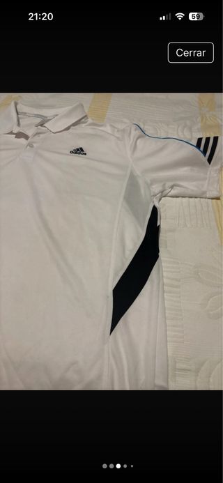 Polo Adidas Blanco y Azul