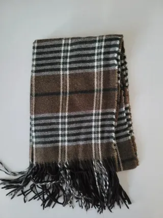 Sciarpa a quadri marrone e verde