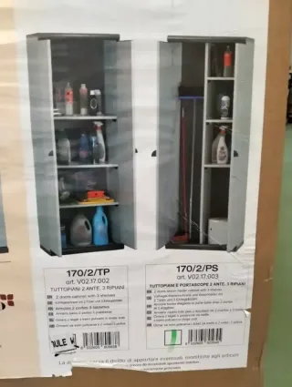 Armario Escobero Gardiun Tavira 2 Resina Blanco