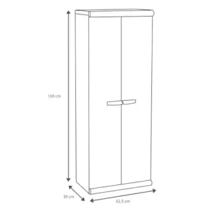 Armario Escobero Gardiun Tavira 2 Resina Blanco