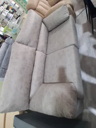 Sofá cama beige y gris