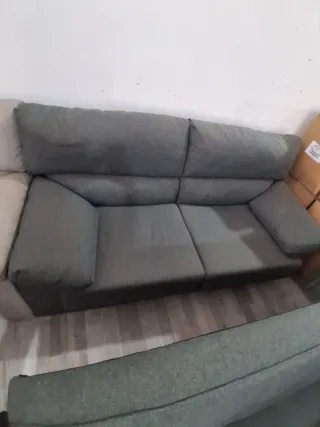 Sofá cama beige y gris