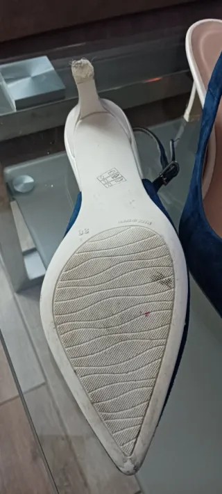 Zapatos Renatta Azul Slingback Tacón