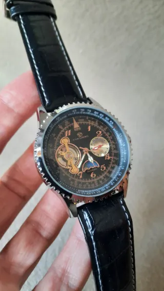 Orologio automatico Forsining uomo nero oro