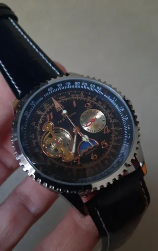 Orologio automatico Forsining uomo nero oro