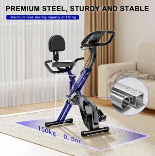 Bicicleta Estática Plegable Blanca