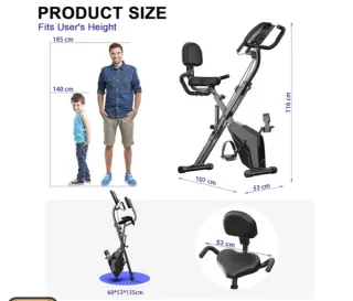 Bicicleta Estática Plegable Blanca