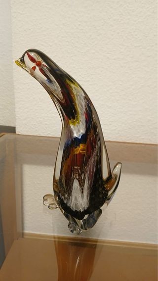 Pareja de figuras de cristal Murano estilo cisnes