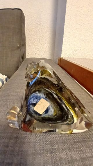 Pareja de figuras de cristal Murano estilo cisnes