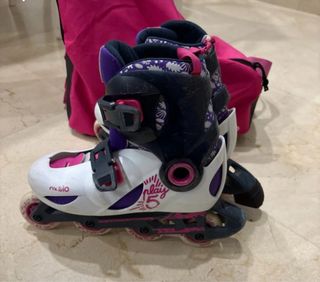 Patines Oxelo Morado y Blanco talla 32,