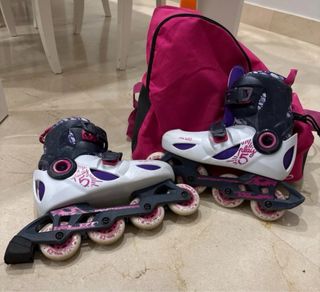 Patines Oxelo Morado y Blanco talla 32,