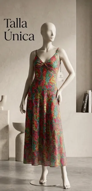 NUEVO Vestido tirantes estampado talla única