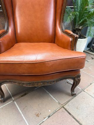 Sillón de piel estilo señorial