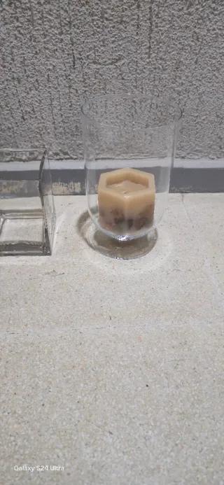 Juego de 3 jarrones de cristal azul