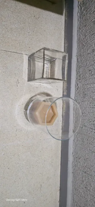 Juego de 3 jarrones de cristal azul