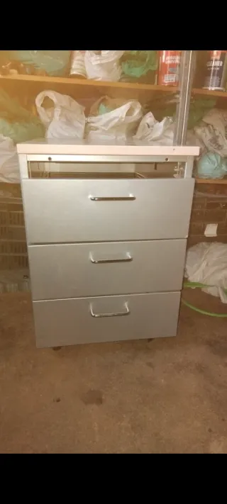 Cajonera metálica gris 3 cajones