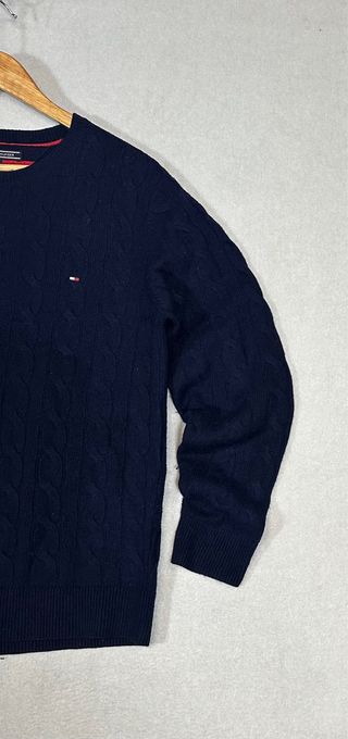 Jersey Tommy Hilfiger Lana Cable Knit Azul Talla M