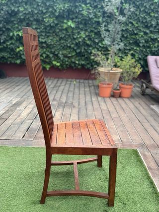 Silla de madera. Juego de 4.