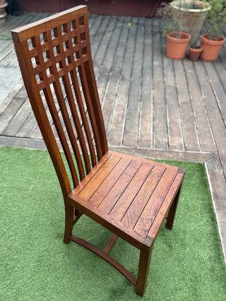 Silla de madera. Juego de 4.