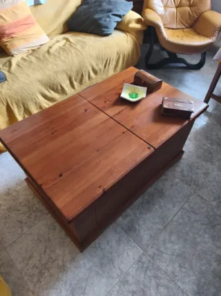 Mesa centro madera con almacenaje