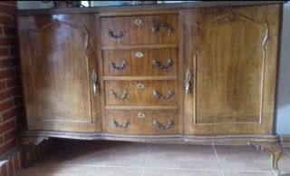 Aparador Vintage Años 50 Madera y Cristal