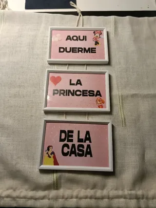 Cuadro decorativo infantil Aquí duerme la princesa