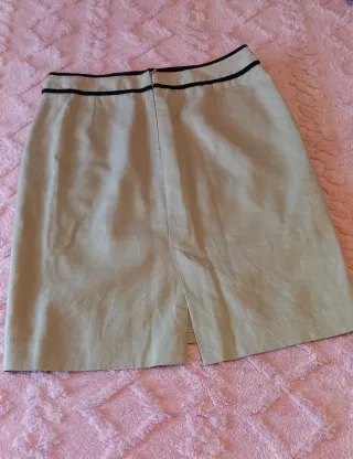 Falda midi Mango Talla 40 Beige