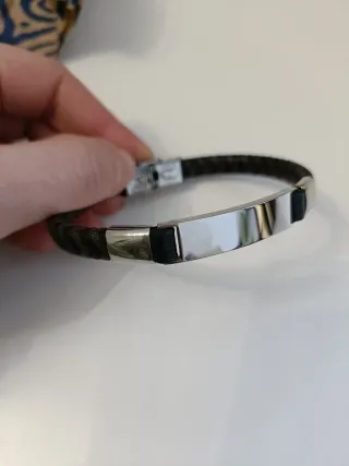 Bracciale in pelle intrecciata da uomo