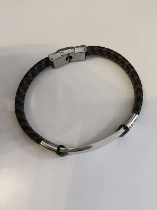 Bracciale in pelle intrecciata da uomo