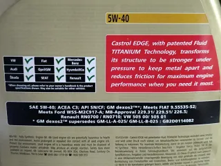 Olio Castrol EDGE 5W-40 5L.