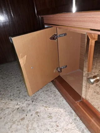 Mueble de entrada madera y cristal