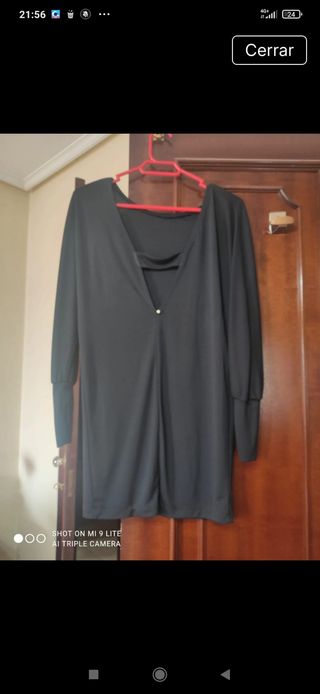 Vestido negro manga larga