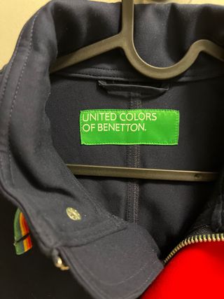 Sudadera Benetton Azul con Rayas Multicolor