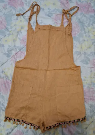 Mono corto Lino Mujer T-M/L Mostaza