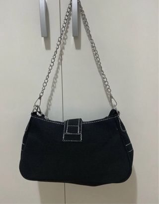 Bolso Lona Urbano Negro y Rosa