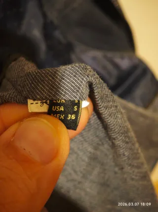 Chaqueta Cuero Azul Massimo Dutti Talla S