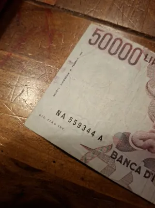 50000 Lire Bernini I Tipo Errore Di Stampa Taglio
