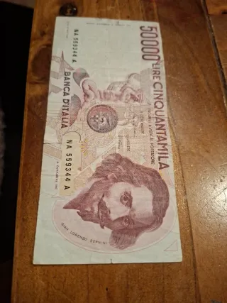 50000 Lire Bernini I Tipo Errore Di Stampa Taglio
