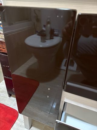 Mueble de baño moderno madera y cristal