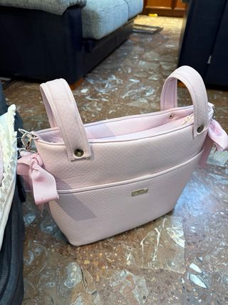 Funda capazo niña con bolso rosa a juego