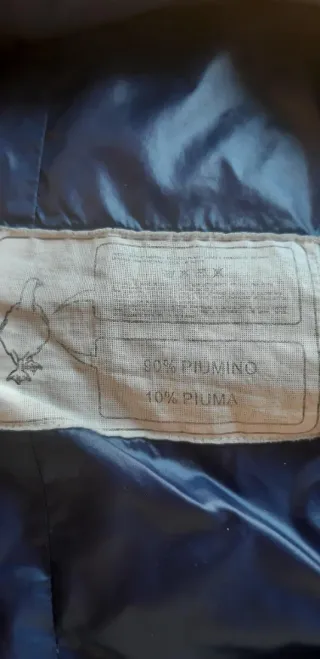 Piumino lungo donna blu spalle 42