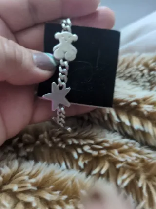 Pulsera Tous Plata 935 Corazón Oso Estrella