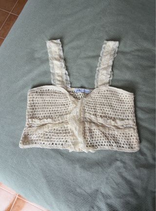Top Zara Crochet Encajes